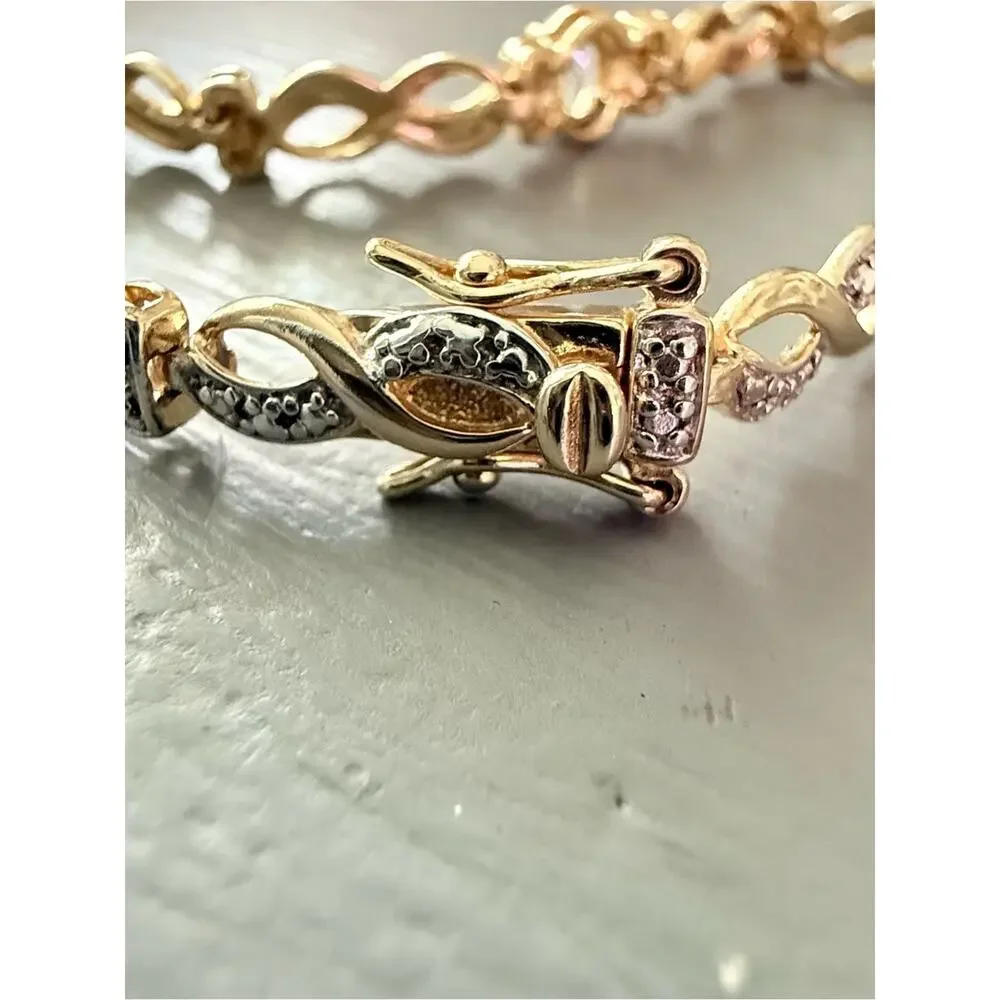 Ross Simons 925 Sterling Silver Vermeil Topaz Amethyst Bracelet